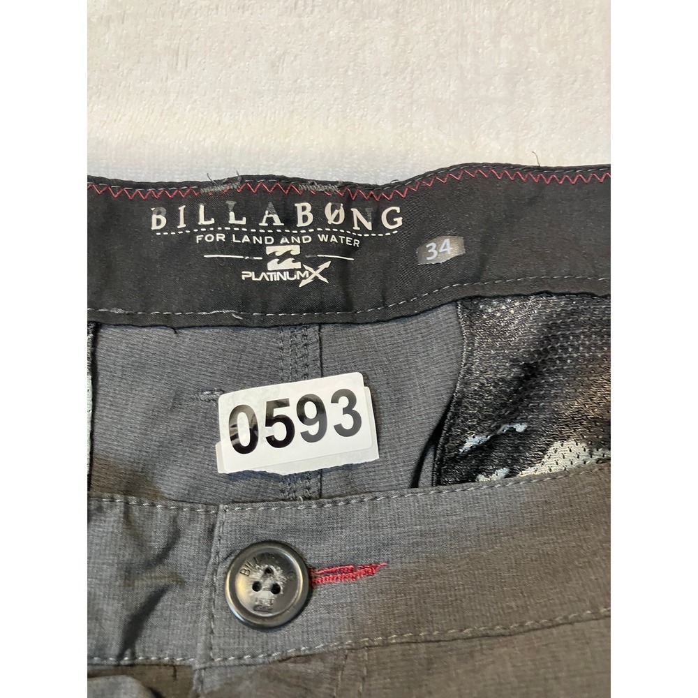 Billabong Men Gray Submersibles Crossfire Platinum X Hybrid Shorts Size 34 Lot 2 - Picture 13 of 14
